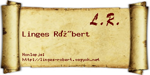Linges Róbert névjegykártya